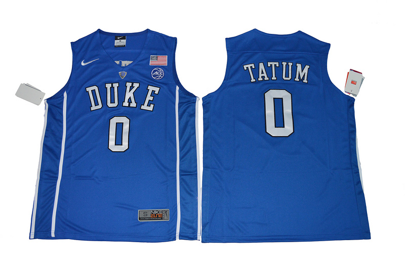 2017 Duke Blue Devils Jayson Tatum #0 V Neck College Basketball Authentic Blue Jersey->toronto maple leafs->NHL Jersey